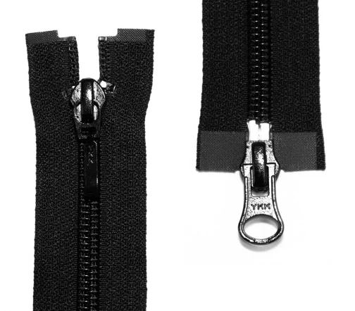 Молния YKK спираль разъёмная, 2 замка, 55см, 5мм, цвет 580, черный