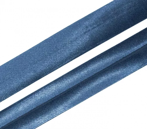 Косая бейка SAFISA атласная, 20 мм, п/э, цвет 090, синий