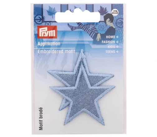 923157 Термоаппликация "Звезды" 4,7 см, светло-синий джинс, 2шт., Prym