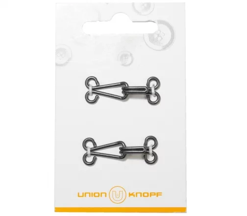 Крючки и петли, Union Knopf, 30 мм, металл, цвет черный, 2 шт., 79057
