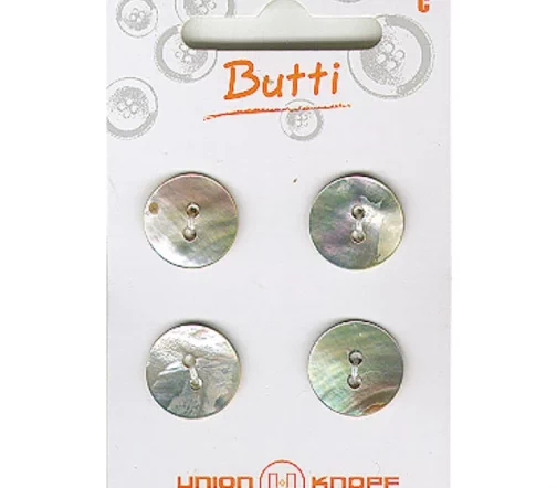 Пуговицы Union Knopf, 2 отв., нат. перламутр, 15 мм, 4 шт., 79016