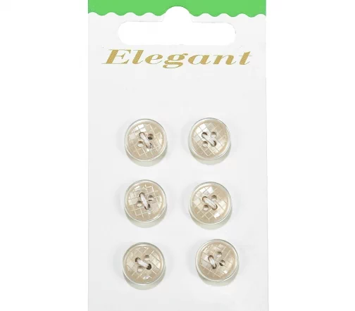 Пуговицы Disboton, 11 мм, 4 отв., пластик, 6 шт., бежевый