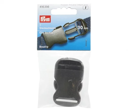 416356 Пряжка-застежка "фастекс", пластик, черный, 30 мм, Prym