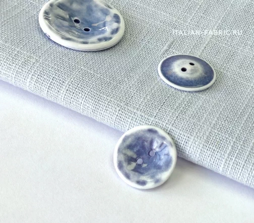 Пуговица Gafforelli, пластик, 2 отв., цвет маренго/белый, 18 мм