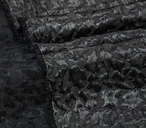 Жаккард стрейч фактурный, цвет графит, 01076