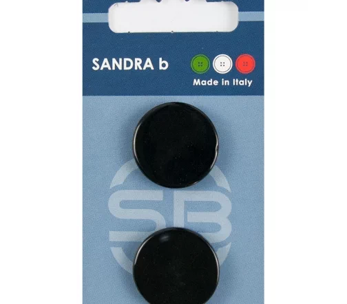 Пуговицы Sandra, на ножке, 23 мм, пластик, 2 шт., черный, арт. CARD175
