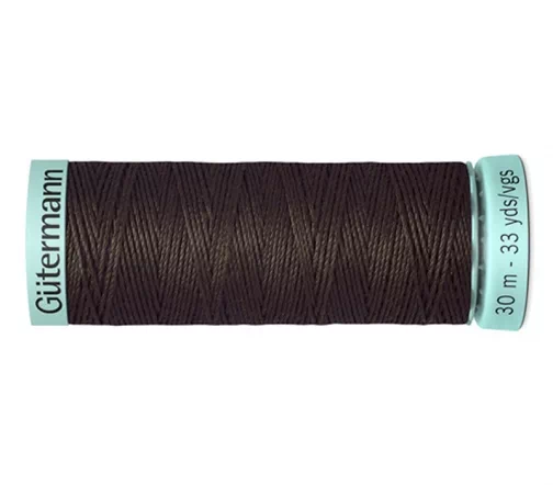 Нить Silk R 753 для фасонных швов, 30м, 100% шелк, цвет 696 т.шоколад, Gutermann 723878