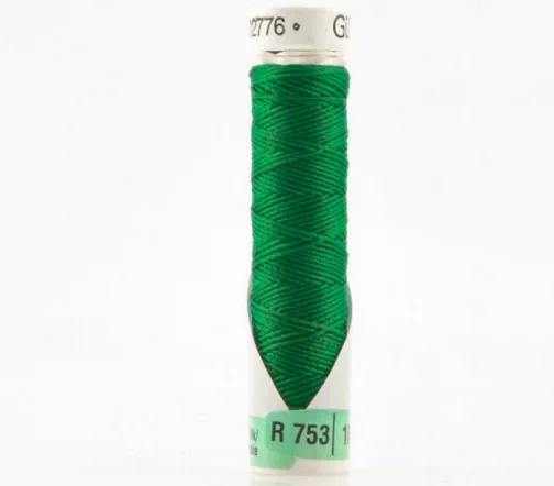 Нить Silk R 753 для фасонных швов, 10м, 100% шелк, цвет 237 зеленое яблоко, Gutermann 703184
