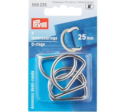 555225 Полукольца, цвет серебристый, 25 мм, упак./4 шт., Prym