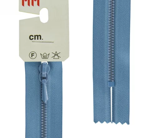 Молния Riri для юбок, металл крашеный, неразъёмная, 3мм 18см, цвет 2630, сине-голубой