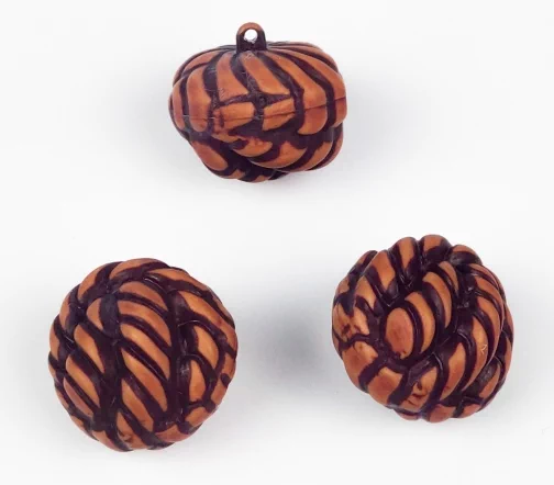 Пуговица, Union Knopf, "Рогалик", на ножке, пластик, цвет оттенки коричневого, 28 мм