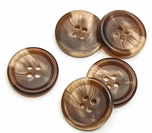 Пуговица DILL, 4 отв., пластик, оттенки коричневого, 20 мм