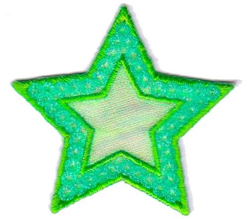 Термоаппликация "Звезда зеленая", 5 х 5,5 см, арт. 565038.B
