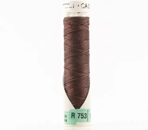 Нить Silk R 753 для фасонных швов, 10м, 100% шелк, цвет 446 сигнальный коричневый, Gutermann 703184