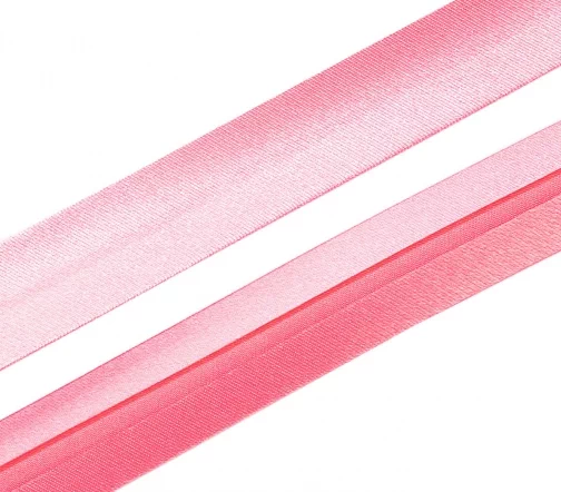 Косая бейка SAFISA атласная, 20 мм, п/э, цвет 029, ярко-розовый