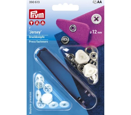 390613 Кнопки Джерси "Имитация стежка", цвет черный, 12 мм, 7 шт., Prym