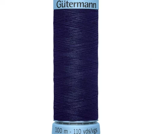 Нить Silk S303 для тонких швов, 100м, 100% шелк, цвет 310 т.чернильный, Gutermann 744590