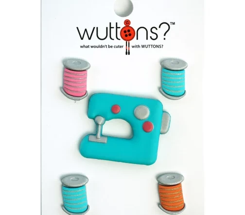 Пуговицы декоративные, Wuttons "Швейная машинка", арт 5716, на ножке, нейлон, 5 шт