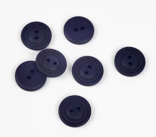Пуговица, Union Knopf, 2 отв., пластик, цвет синий, 18 мм