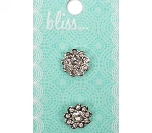 Пуговицы, Bliss, на ножке, 16 мм, металл/стразы, 2 шт., 34000009