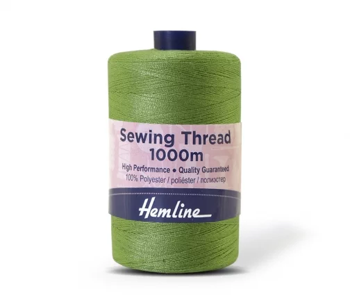 Нить универсальная 40/2, 1000м, 100% п/э, цвет 595 насыщенный зеленый, Hemline N4124