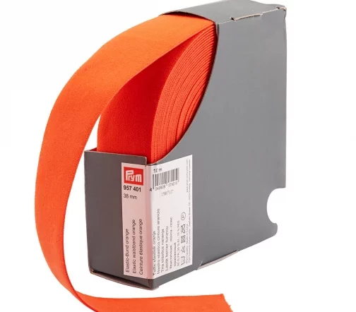 957401 Эластичная лента-пояс 38мм, оранжевый, Prym