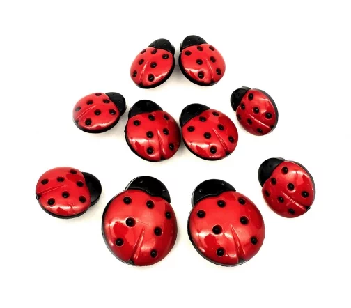Декоративные пуговицы Dress It Up "Божьи коровки", 10 шт., 1134