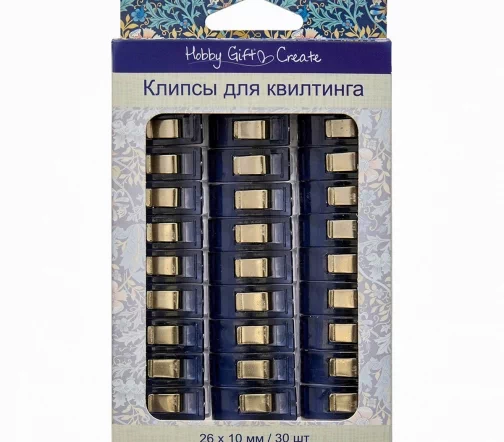 HGC230.S.01 Клипсы для квилтинга, пластик, 26х10 мм, цвет синий, 30 шт., Hemline Hobby