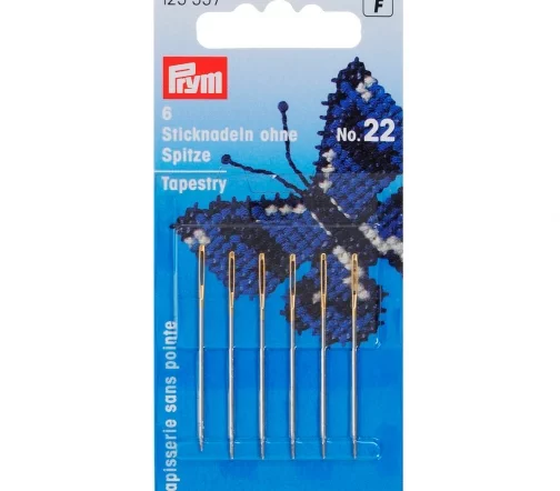 125557 Иглы для вышивания со скругленным острием, сталь №22 0,90*40 мм, Prym