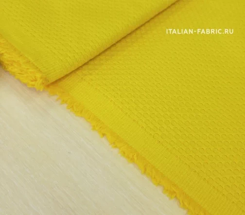 Хлопок-пике однотонный, цвет желтый, 01973-2