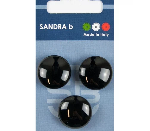 Пуговицы Sandra, на ножке, 20,5 мм, пластик, 3 шт., цвет черный, CARD157