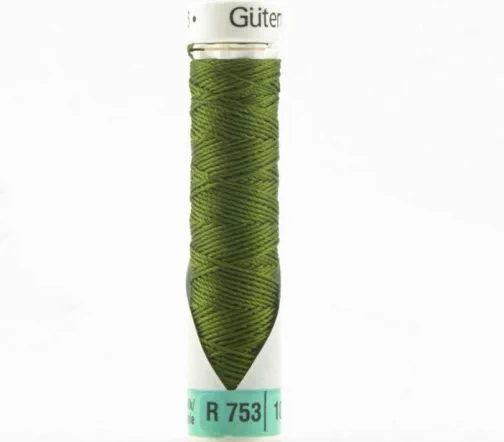 Нить Silk R 753 для фасонных швов, 10м, 100% шелк, цвет 585 т.папоротник, Gutermann 703184