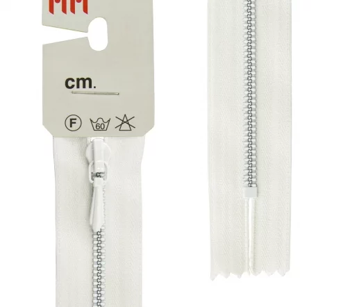 Молния Riri для юбок, металл крашеный, неразъёмная, 3мм 18см, цвет 2111, бело-бежевый светлый