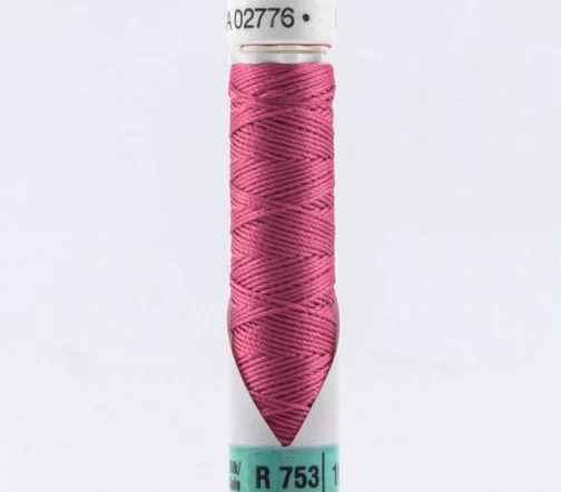 Нить Silk R 753 для фасонных швов, 10м, 100% шелк, цвет 890 т.пурпурно-розовый, Gutermann 703184