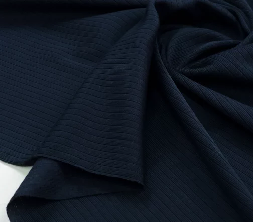 Трикотаж "лапша" однотонный, цвет темно-синий, 1122402