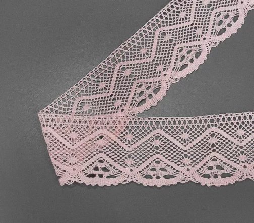 Мерсеризованное кружево IEMESA, ширина 58 мм, цвет светло-розовый