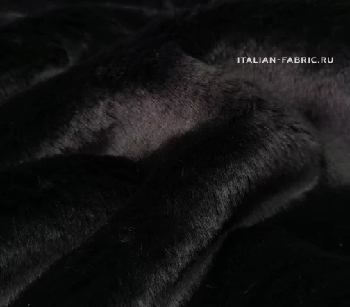 Мех искусственный, цвет черный, 01236