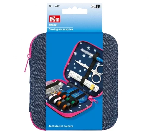 651242 Набор для шитья "дорожный" деним/розовая молния, Prym