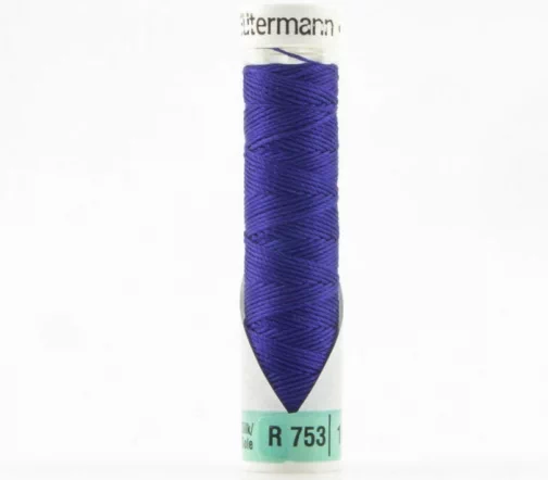 Нить Silk R 753 для фасонных швов, 10м, 100% шелк, цвет 218 ультрамариновый, Gutermann 703184