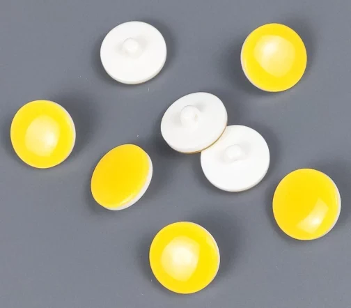 Пуговицы, Union Knopf, "Цвет на белом", на ножке, пластик, цвет желтый, 19 мм