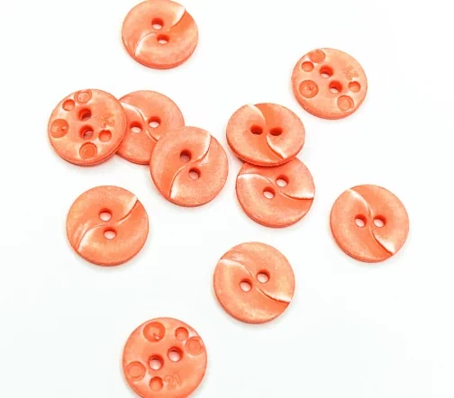 Пуговица DILL, 2 отв., пластик, цвет оранжевый, 13 мм