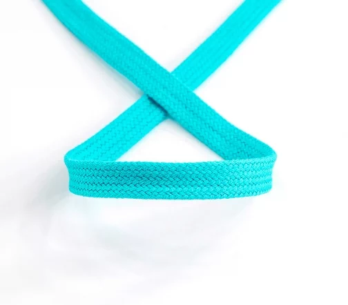 Шнур PEGA плоский хлопковый, цвет голубой, 12 мм