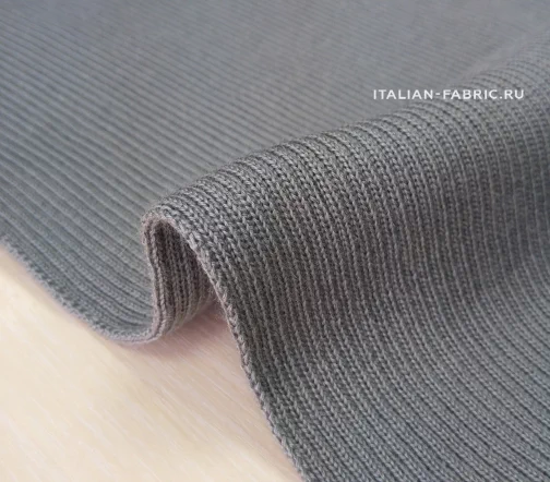 Трикотаж резинка, полушерсть, цвет серый, ALP46-10