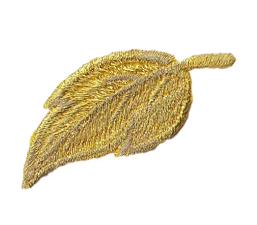 Термоаппликация "Лист", 3,5 х 1,5 см, золото, арт. 565110.B
