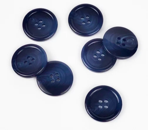 Пуговица, Union Knopf, 4 отв., пластик, цвет синий, 23 мм