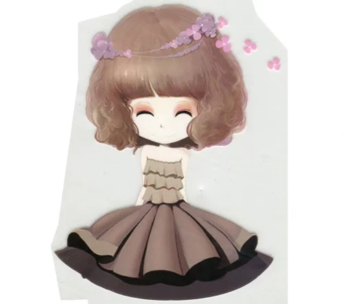 Термотрансфер "Девочка в коричневом платье", 14х20см, 7729047