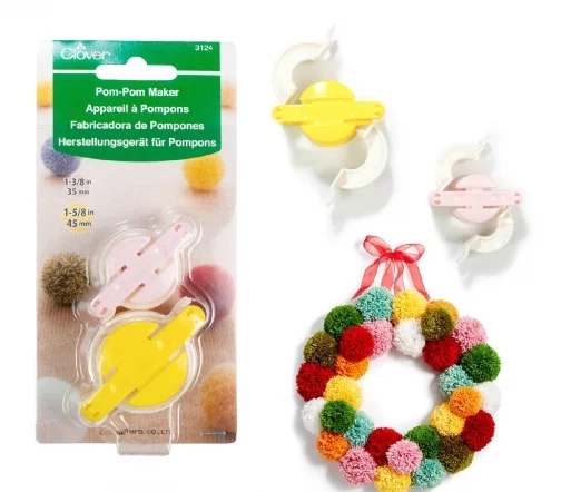 3124 Устройство для изготовления помпонов маленькое, пластик, 3,5 + 4,5 см, Clover