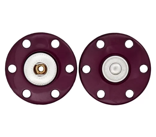 Кнопка пришивная Union Knopf, металл/пластик, цвет бордовый, 25 мм, 19630-25-54