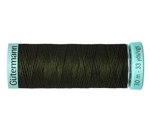 Нить Silk R 753 для фасонных швов, 30м, 100% шелк, цвет 304 черный лес, Gutermann 723878