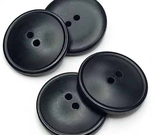 Пуговица DILL, 2 отв., пластик, цвет черный, 25 мм